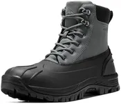 NORTIV 8 Mens Winter Boots Lightweight Casual Waterproof Slip Resistance Work Boot SNSB233M GREY Size 12