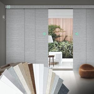 Yoolax Custom XL Smart Sliding Door Blinds, Fabric Blackout Vertical Blinds for Glass Doors.Hanging Room Divider, Patio Doors, Closet Doors, Fabric Sample (Multicolor)