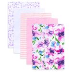 TuddyBuddy Baby Burp Cloth Towel Napkins for Baby Large 17x12 Inches, Fine Double Layer 100% Cotton (5 Pcs Burp Towels, Voilets)