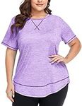 COOTRY Plus Size Workout Tops for W