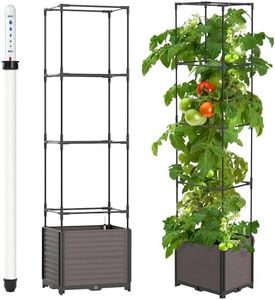 K-Brands 63'' Tomato Planter Box with Trellis - Raised Garden Bed with Trellis Tomato Pots for Growing Tomatoes - Planters Garden Box for Indoor and Outdoor Climbing Plants - with Self Watering