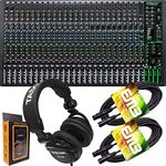 Mackie ProFX30v3 30-Channel Mixer with Built-in Effects and USB + Pro Headphone with Pair of EMB XLR Cable and Gravity Magnet Phone Holder Bundle, TH02 (2)+M