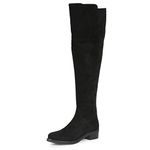 SaintG Women's Black Stretch Suede Knee Length Long Boots -4 UK