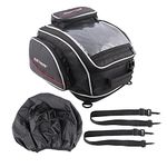Allextreme EXFTB19 Magnetic Fuel Tank Bag with Rain Cover Multi-Pocket Storage Compartments Universal Fit Accessory for All Motorcycles Bike (Black)