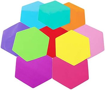 LJY 10 Pieces Hexagon Shaped Colorful Stickers Dry Erase Board Marker Removable Vinyl Dot Teachers Classroom Table Wall Decal