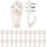 60 Pcs Concrete Wall Hooks Stucco Hooks Invisible Nail Hangers No Drilling Damage or for Hanging Picture, Artwork, Clocks (White)