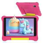 7-inch Android Kids Tablet, Parental Control Mode, 2GB RAM + 32GB ROM, Preloaded Software, Dual Speakers, Dual Cameras, Padded Case