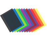 CAEEKER 11 PCS Correction Gel Light Filter Colored Overlays Transparency Color Film Plastic Sheets Lighting Gels Filter with 11 Colors, Black Yellow Rose Red Pink Green Purple Blue Orange (29.7x21cm)