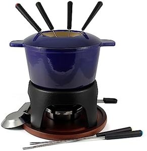 Swissmar F66706 Sierra 1.6-Quart Cast Iron Meat Fondue Set, 11-Piece, Deep Blue