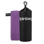 Rainberg Microfibre Towel Sports Towel, Travel Towel, Swimming Towel and Beach Towel, Fast Drying, Super Absorbent - Ultra Compact, Great for Camping, Gym, Beach and Swimming (Purple)