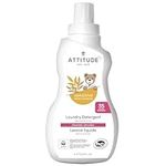 ATTITUDE Baby Laundry Detergent Liquid, EWG Verified, Safe for Baby Clothes, Infant and Newborn, Vegan and Naturally Derived Washing Soap, HE Compatible, Unscented, 35 Loads, 1 Liter