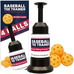 Baseball Tee Trainer Popper- Baseball Swing Trainer with 4 Practice Balls - Baseball Hitting Trainer for Training - Pop Up Trainer for Indoor & Outdoor Solo Training by HAMARA
