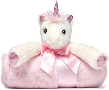 Bearington Baby Cuddle Me Dreamer, Pink Unicorn Large Size Security Blanket, 28.5" x 28.5"