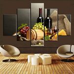 5 Piece Canvas Wall Art Red Wine in