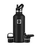 IRON °FLASK Sports Water Bottle - 32 oz, 3 Lids (Straw Lid) - Leak Proof, Durable Double Walled Stainless Steel - Gym Bottles for Men, Women & Kids - Insulated Thermos, Hot & Cold Hiking Canteen
