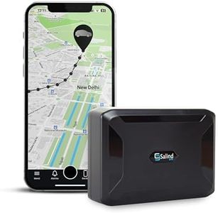 SALIND GPS Tracker with Magnet- Suitable for Cars, Machinery, Boats and More- up to 90 Days’ Battery Life (Standby Mode)- Real-time Tracking- Worldwide Coverage- Antitheft Protection [Black]