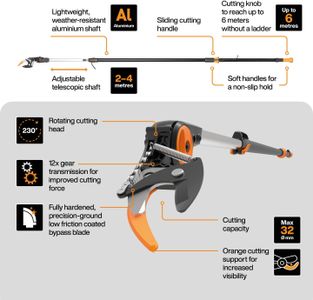 Fiskars PowerGear X Tree Pruner – Lightweight Telescopic Lopper