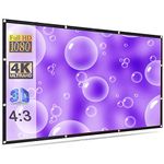 Spline Projector Screen Upgraded 4:3 HD Portable Screen Premium Indoor Outdoor Movie Screen Anti-Crease Projection Screen for Home Theater Office Presentation #15 (100" Inch - 7 ft.(W) x 5 ft. (H))