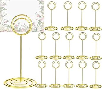 iDopick 20 Pcs Table Number Holders, Place Card Holder Tabletop Menu Holder Harp-Clip Number Holder Recipe Holder Reserved Card Holder for Restaurants, Weddings, & Banquets