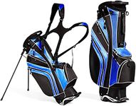 Mayjooy Golf Stand Bag, Portable Carry Golf Bag w/Ergonomic Dual Straps & 6 Way Top Divider, Lightweight Carry Organizer Pocket w/Umbrella Ring, Ideal for Men & Women (Blue)