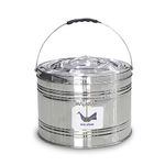 Malabar Stainless Steel Hot Pot | 100% Puff Insulation, Food Carrying Pot | Sambhar Pot, Iddli Pot |Food Grade Steel Casserole Used for Catering, 6+ Hours of Hot/Cold Food Storage (5 LTR)