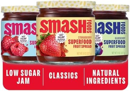 Smash Foods Jam Variety 3-Pack Classics | No Sugar Added, Naturally Sweet Jelly | Keto Friendly, Low Calorie, Low Carb | Non GMO, Upcycled, Vegan, Plant Based, Paleo | Strawberry, Raspberry, Blueberry