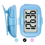 AVTREK Accurate 3D Step Counter For Walking Jumbo Screen Numbers Pedometer Clip On For Running With Time Display and LED Backlight(BLUE)