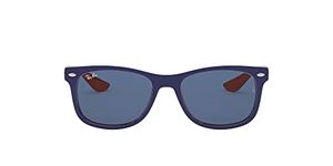 Ray-Ban Unisex Kids New Wayfarer Junior Sunglasses, Top Blue on Orange, 48 UK