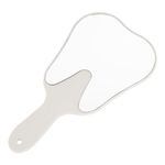 Annhua Handheld Mirrors with Handle Small Face Mirror, Tooth Shaped Hand Mirror Makeup, Used for Dentist Office, Clinic, Bathroom, Barber and Salon - White