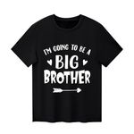 Sanqidu Baby Boy Promoted to Big Brother T Shirts Tops Toddler Going to be a Big Brother Tees Clothes Summer Outfit Announcement Gift (Heart and Arrow-Black, 2-3 Years)