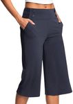 Womens Capris for Summer Casual High Waist Straight Leg Capri Pants Lightweight Stretch Capris Soft Comfy Yoga Pants