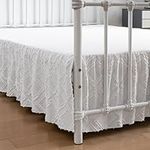 Tufted Bed Skirt Full Size,Ruffled Bed Skirt with Split Corners, Full Bed Skirt 14 Inch Drop, Boho Full Size Bed Skirt White for Ruffled Bed Skirt with Split Corners, Bed Skirt Full Size