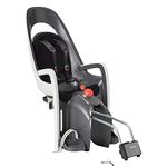 Hamax Caress Rear Child Bike Seat - Frame Mount, Ultra-Shock Absorbing, Adjustable to Fit Kids (Baby Through Toddler) 9 mo - 48.5 lb. (Grey/White)