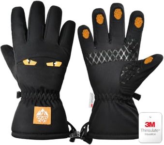 Kids Winter Gloves Waterproof & Thermal with 3M Thinsulate for Boys Girls | Windproof Fabric for Cold Weather, Touchscreen & Open-Back for Flexible Movement, Non-Slip Grip for Ski, Cycling & Snow Play