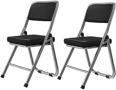 Chleby 2Pcs Sedia Pieghevole Sedia Visitatore Sedia Pieghevole Imbottita in Pelle Sedia da pranzo pieghevole Sedie Pieghevoli sono adatte per cucina, interno, esterno Nero
