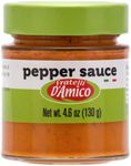 Pepper Pesto Sauce, Red Pepper Sauce, 4.06 Ounces, Product of Italy, by Fratelli D'Amico.