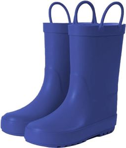 Hbxooxts Kids Rain Boots, Waterproof Rubber Child Wellies for Girls and Boys Toddler Rubber Boots with a Fun Pattern and Easy to Handle - 9 Toddler Blue
