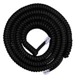 GE Power Gear Coiled Telephone Cord, 25 Feet, Phone Cord Works with All Corded Landline Phones, for Use in Home or Office, Black, 76139 (76139999)