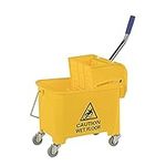 Yellow Kentucky Wringer 20L Mop Bucket on Wheels Commercial Cleaning (YELLOW)