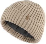 FURTALK Beanie Men Women Warm Winter Hats Acrylic Knit Cuffed Beanie Daily Beanie Hat Unisex Plain Skull Cap Khaki