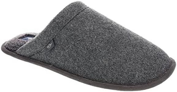 DOCKERS Pantofole da uomo in finta lana Scuff Slip-On, grigio/nero, taglie da M a XXL, Grigio, 13-14