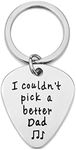 Fathers Day Birthday Gifts from Daughter Son Kids - I Couldn't Pick a Better Dad Guitar Pick Keychain for Dad Papa Custom Gifts for Daddy Christmas Presents for Father