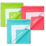 Cherilo Baby Dry Sheet, Rubber Sheet for Baby, Bed Wetting Crib Sheet Mat, Pack of 3 Small Size Pack (Sea Green + Pista Green + Salmon Rose)