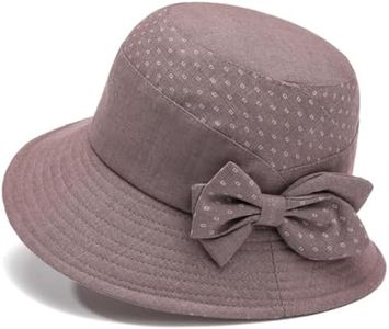 YEKEYI Women's Cotton Linen Bucket Hat Big Brim Hat Summer Sun Beach Cap Visor Sunhat (fk-KHA)