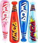 Pow Inflatable Baseball Bat - (Pack of 12) Oversized 20 Inch Inflatable Toy Bat, Carnival Prizes, Baseball Party Favors Goodie Bag Stuffers Baseball Party Decorations Superhero Party Prizes for Kids