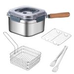 GETZET Multifunctional Square Shape Mini Deep Fryer Cooking Pot For Stock Fish Pasta | Home & Garden | Kitchen Dining & Bar | Small Kitchen Appliances | Steam Tempura Frying Oil-Saving Pan.