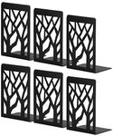 Book Ends, Bookends, Book Ends for Shelves, Bookends for Shelves, Bookend, Book Ends for Heavy Books, Book Shelf Holder Home Decorative, Metal Bookends, Bookend Supports, Book Stoppers (3 Pair, Black)