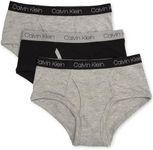 Calvin Klein Boys' Little Modern Cotton Assorted Briefs Underwear, Multipack, Heather Grey, Black, Heather Grey, Large