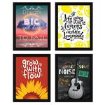 ArtX Paper Big Motivational Quotes Wall Frame Art Painting, Multicolor, Inspirational, 10X13 in each, 20X26 inches combined, Set of 4 (AXF00135-MOT)