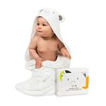 Jumpy Moo's Premium Ultra Soft Baby Towel - Hypoallergenic 35x35 inches, 100% Organic Bamboo, Hooded Baby Towels, Baby Gifts with Giftbox & Washcloth, Newborns to Toddlers, Lifetime Refund Guarantee